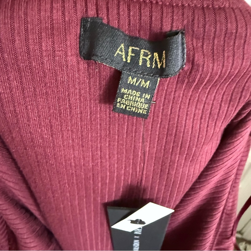 NWT AFRM x Nordstrom Maroon Bodysuit Off-the-shoulder Ribbed Small & Medium - Picture 11 of 16